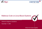 iDefense malicious Code Attacks